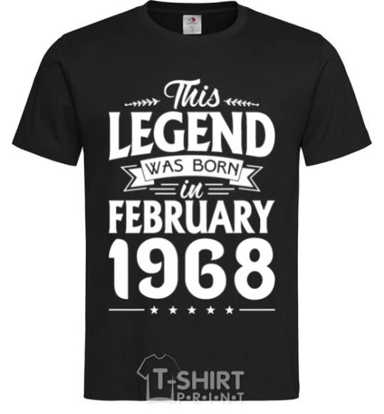 Men's T-Shirt This Legend was born in February 1968 black фото