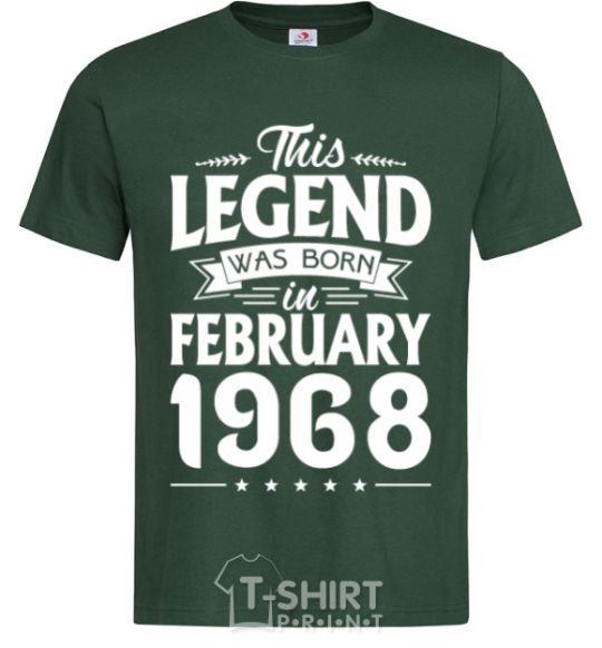 Мужская футболка This Legend was born in February 1968 Темно-зеленый фото