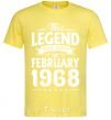 Men's T-Shirt This Legend was born in February 1968 cornsilk фото