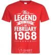 Men's T-Shirt This Legend was born in February 1968 red фото