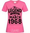 Women's T-shirt This Legend was born in March 1968 heliconia фото