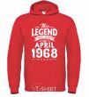 Men`s hoodie This Legend was born in April 1968 bright-red фото