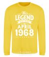 Sweatshirt This Legend was born in April 1968 yellow фото