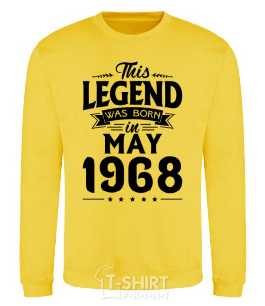 Sweatshirt This Legend was born in May 1968 yellow фото