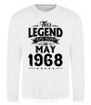 Sweatshirt This Legend was born in May 1968 White фото