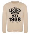 Sweatshirt This Legend was born in May 1968 sand фото