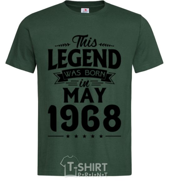 Мужская футболка This Legend was born in May 1968 Темно-зеленый фото