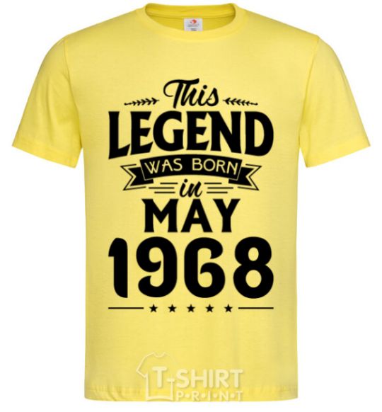 Мужская футболка This Legend was born in May 1968 Лимонный фото