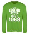 Sweatshirt This Legend was born in June 1968 orchid-green фото