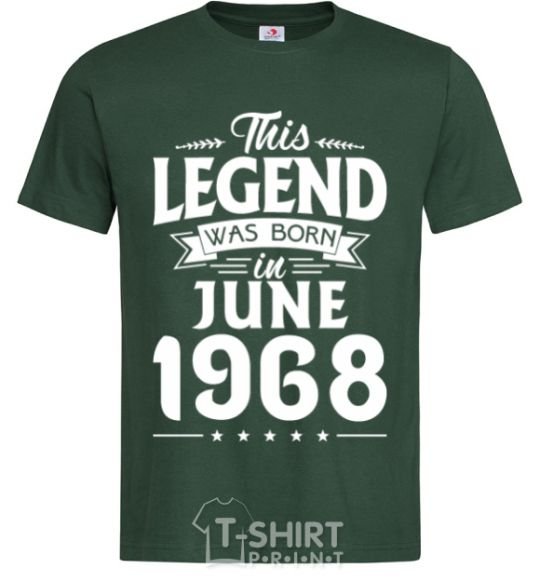 Мужская футболка This Legend was born in June 1968 Темно-зеленый фото