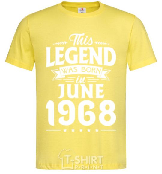 Men's T-Shirt This Legend was born in June 1968 cornsilk фото