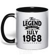 Mug with a colored handle This Legend was born in July 1968 black фото