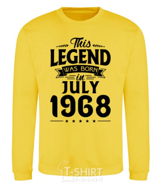 Sweatshirt This Legend was born in July 1968 yellow фото