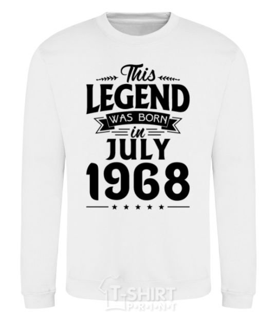 Sweatshirt This Legend was born in July 1968 White фото