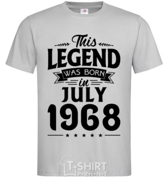 Men's T-Shirt This Legend was born in July 1968 grey фото