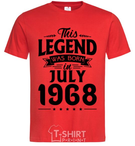 Men's T-Shirt This Legend was born in July 1968 red фото