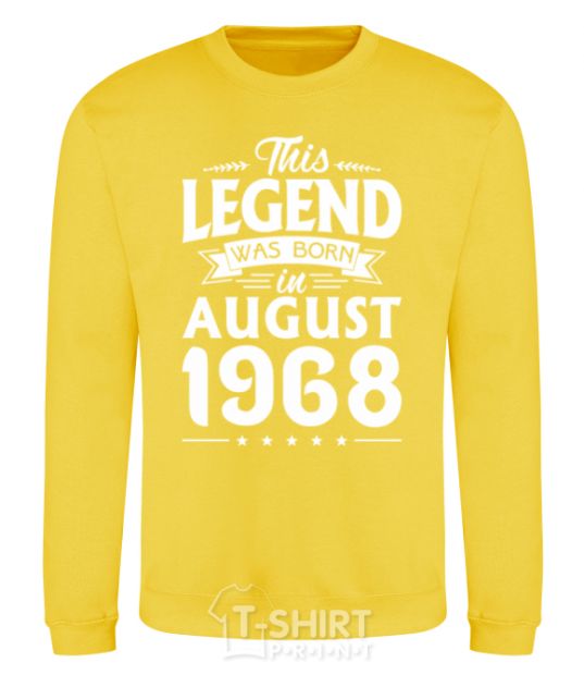 Sweatshirt This Legend was born in August 1968 yellow фото
