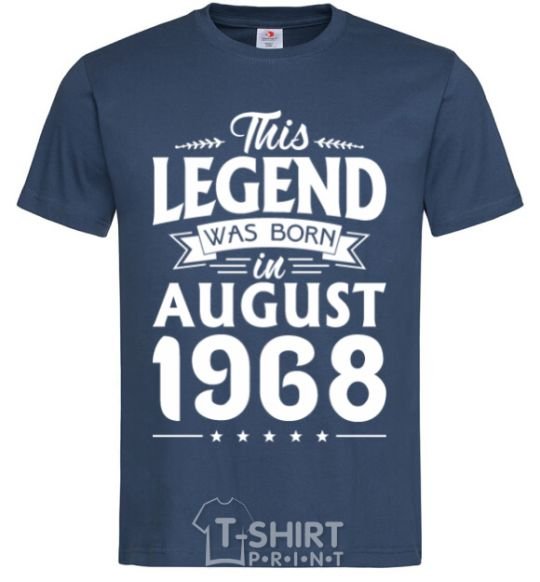 Men's T-Shirt This Legend was born in August 1968 navy-blue фото