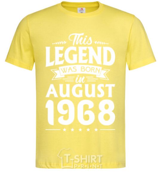 Men's T-Shirt This Legend was born in August 1968 cornsilk фото