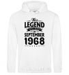 Men`s hoodie This Legend was born in September 1968 White фото