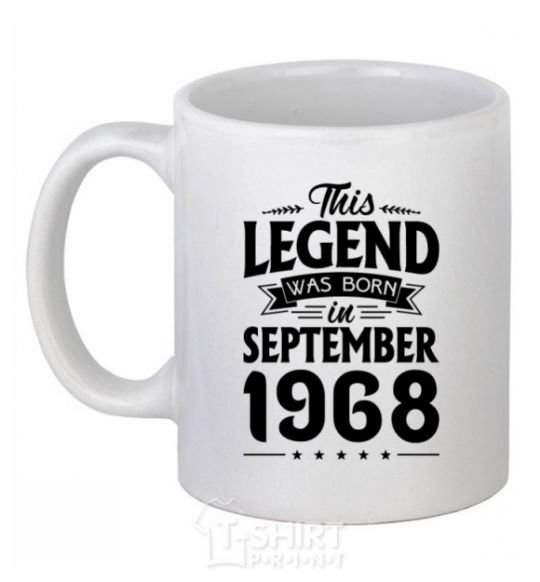 Ceramic mug This Legend was born in September 1968 White фото
