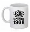 Ceramic mug This Legend was born in September 1968 White фото