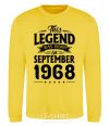 Sweatshirt This Legend was born in September 1968 yellow фото