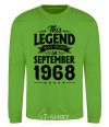 Sweatshirt This Legend was born in September 1968 orchid-green фото