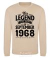 Sweatshirt This Legend was born in September 1968 sand фото