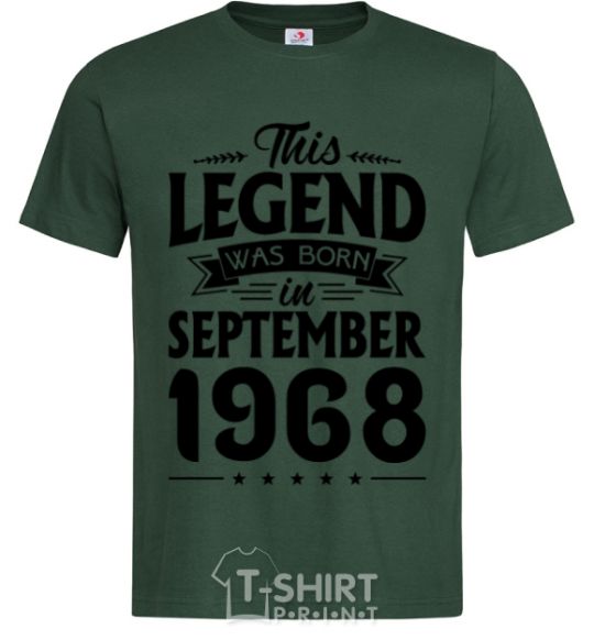 Men's T-Shirt This Legend was born in September 1968 bottle-green фото