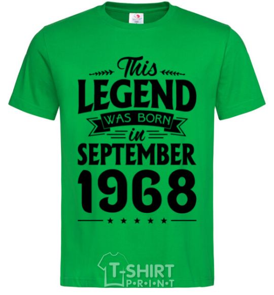 Men's T-Shirt This Legend was born in September 1968 kelly-green фото