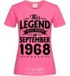 Women's T-shirt This Legend was born in September 1968 heliconia фото