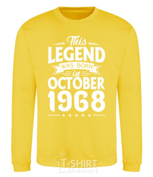 Sweatshirt This Legend was born in October 1968 yellow фото