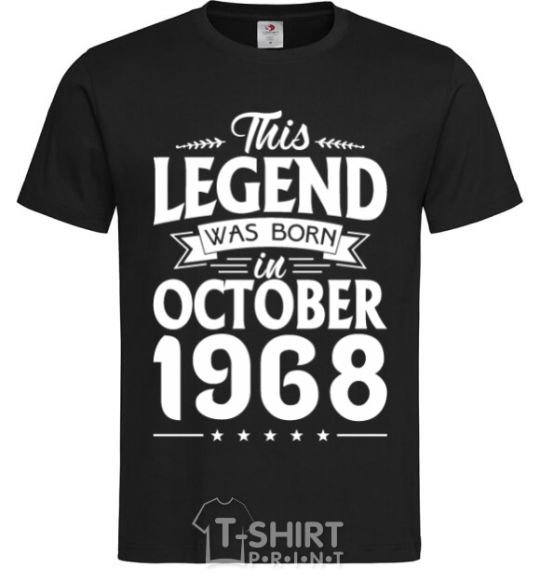 Men's T-Shirt This Legend was born in October 1968 black фото