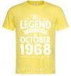 Men's T-Shirt This Legend was born in October 1968 cornsilk фото