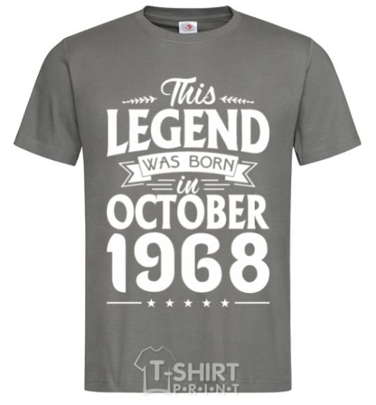 Men's T-Shirt This Legend was born in October 1968 dark-grey фото
