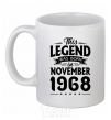 Ceramic mug This Legend was born in November 1968 White фото