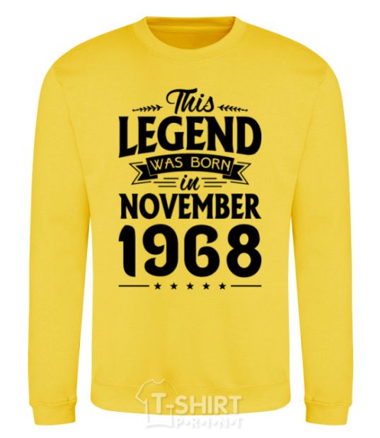 Sweatshirt This Legend was born in November 1968 yellow фото