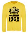 Sweatshirt This Legend was born in November 1968 yellow фото