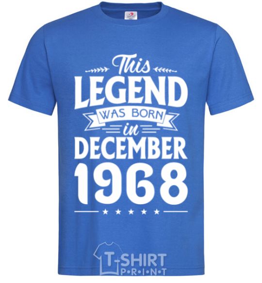 Мужская футболка This Legend was born in December 1968 Ярко-синий фото