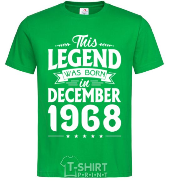Мужская футболка This Legend was born in December 1968 Зеленый фото