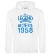 Men`s hoodie This Legend was born in December 1958 White фото