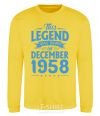 Sweatshirt This Legend was born in December 1958 yellow фото