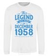 Sweatshirt This Legend was born in December 1958 White фото