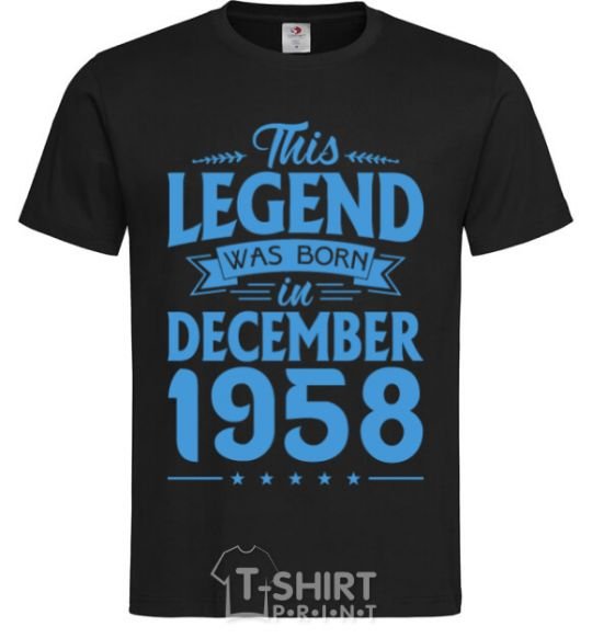 Мужская футболка This Legend was born in December 1958 Черный фото