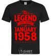 Men's T-Shirt This Legend was born in Jenuary 1958 black фото