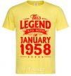 Men's T-Shirt This Legend was born in Jenuary 1958 cornsilk фото