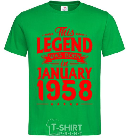 Men's T-Shirt This Legend was born in Jenuary 1958 kelly-green фото