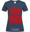 Women's T-shirt This Legend was born in Jenuary 1958 navy-blue фото