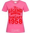 Women's T-shirt This Legend was born in Jenuary 1958 heliconia фото